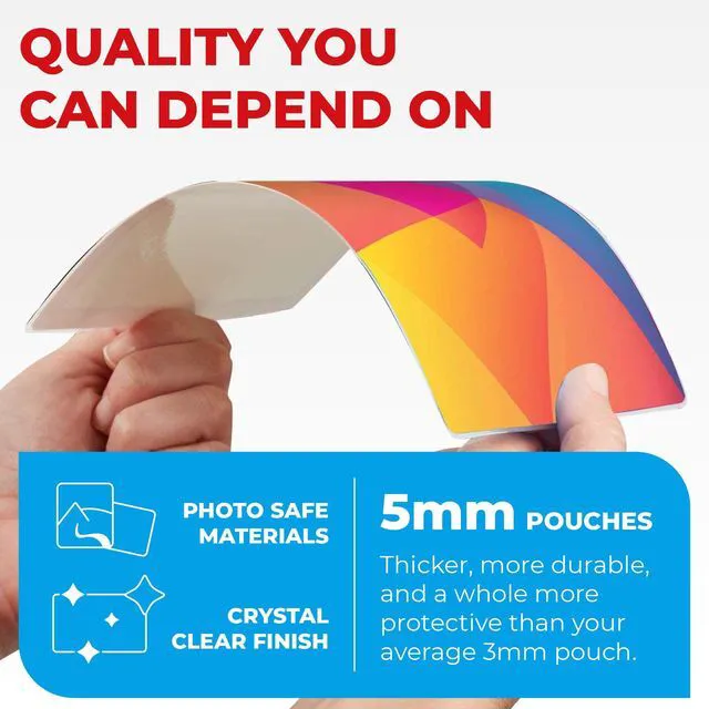 Alt view image 4 of 7 - 5 Mil Thermal Laminating Sheets Pouches 75ct for Laminator Thermal Laminating Pouches for Photo, Card, Notecard Sizes, for Office and School Supplies, Fits all Laminator Machine