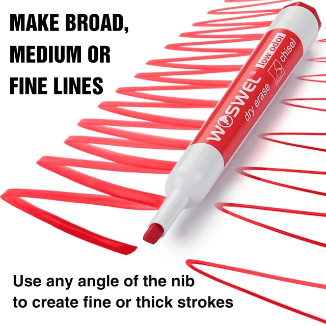 Alt view image 7 of 7 - Dry Erase Markers, Chisel Tip Whiteboard Markers, Low Odor Thick Dry Markers, 100 Bulk 10 Assorted Colors for Teachers, Classroom, Office & Home Use (Pack of 2)