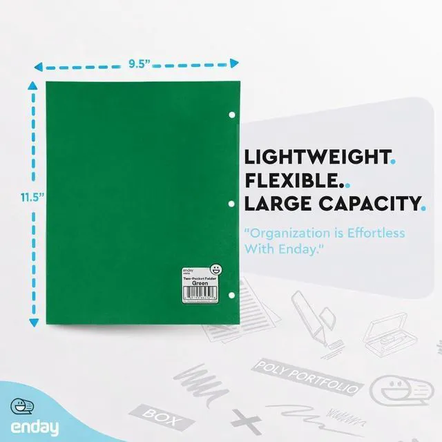 Alt view image 2 of 7 - Folders with Pockets (100 Pack), Green 2 Pocket Folder Bulk, Two Pockets File for Letter Size Sheets, Bulk Paper Folders with Pockets Also Available in Blue, Black, Red, 100 Pack - By
