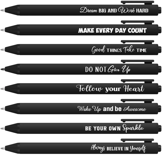 Main image of 80 Pcs Motivational Pens Christian Ballpoint Pens Inspirational Quotes Writing Tool Small Retractable Tiny Black Ink Religious Gifts for Women Men Office School(Black)