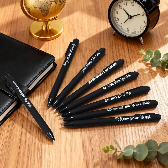 Alt view image 4 of 6 - 80 Pcs Motivational Pens Christian Ballpoint Pens Inspirational Quotes Writing Tool Small Retractable Tiny Black Ink Religious Gifts for Women Men Office School(Black)