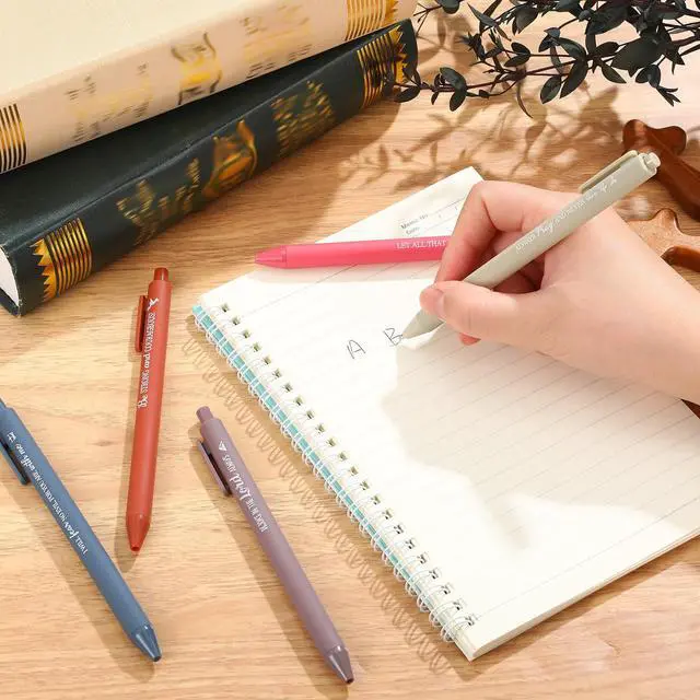 Alt view image 5 of 6 - 80 Pcs Bible Verse Pens Christian Ballpoint Pens Inspirational Quotes Writing Tool Small Retractable Tiny Black Ink Religious Gifts for Women Men Office School (Light Color)