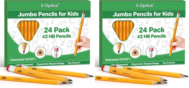 Main image of 48 Pack Jumbo #2 HB Triangle Pre-Sharpened Wood-Cased Pencils