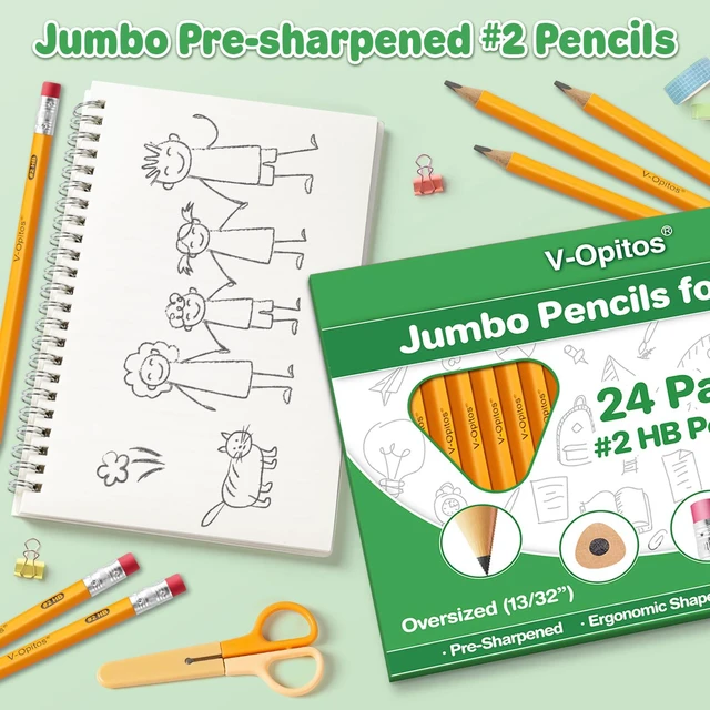 Alt view image 2 of 7 - 48 Pack Jumbo #2 HB Triangle Pre-Sharpened Wood-Cased Pencils
