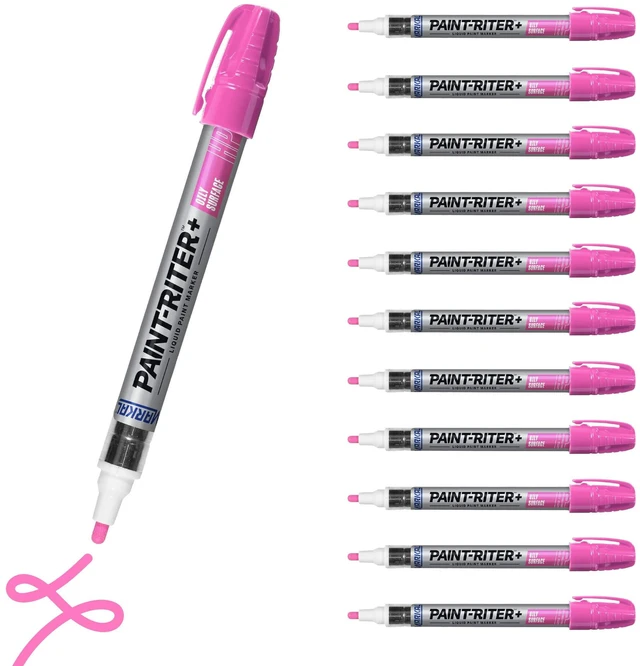 Main image of 96973 Paint-Riter+ Oily Surface Liquid Paint Marker, Versatile Surface Compatibility, Bold Mark Size 1.8", Pink 12-Pack