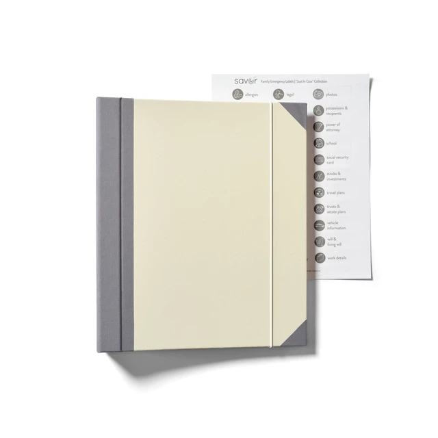Alt view image 2 of 7 - The Folio® Important Document Organizer by | Binder with Guided Labels, Acid-Free File Folder Organizer with 10 Pockets, Document Holder for Home Records, Legal and Medical Papers (Slate)