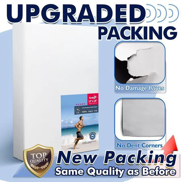 Alt view image 2 of 7 - Photo Paper Resin Coated 13x19 In Satin Photo Printer Paper 72lb for Inkjet Printer Water-Resistant Semi Gloss 50 Sheets