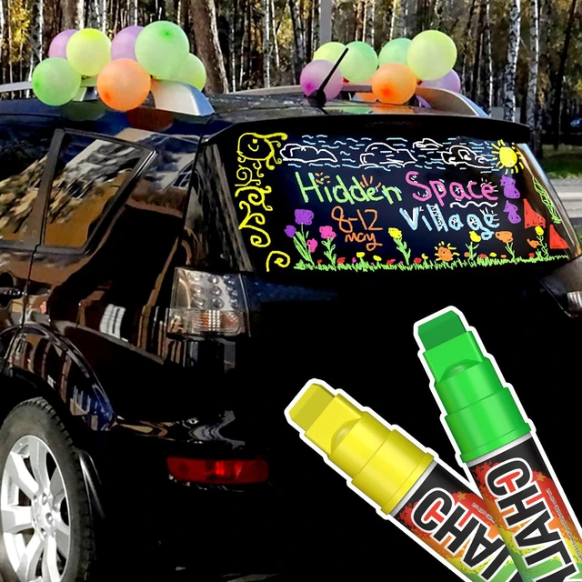 Alt view image 6 of 7 - Window Markers for Cars Washable, 10mm Jumbo Liquid Chalk Pens for Art Wedding Signs, Just Married Car Decorations, Back to School Graduation Celebration, Glass Mirror Bistro Blackboard Poster
