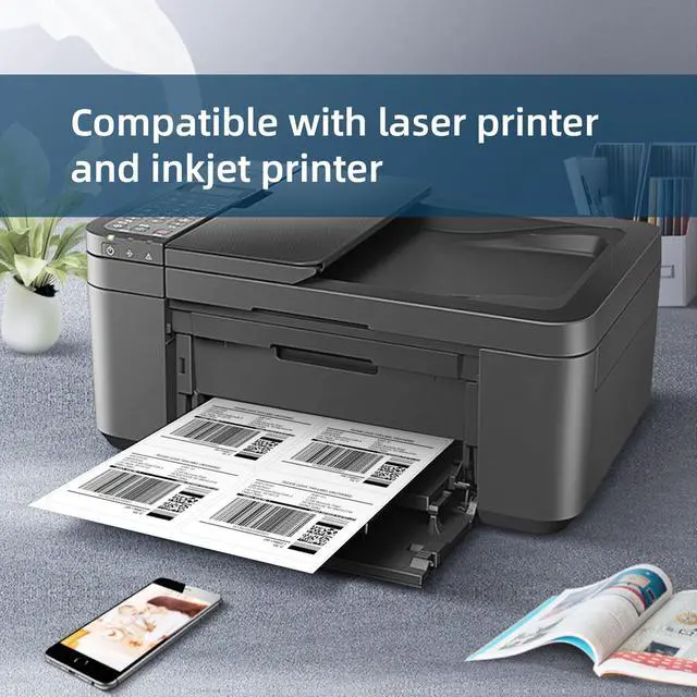Alt view image 3 of 7 - 500 Sheets 3000 Pcs 3-1/3 x 4 6 Up Shipping Address Labels for Laser & Inkjet Printers, 3-1/3" x 4" 6 per Sheet Shipping Mailing Stickers, 6 Labels per Page