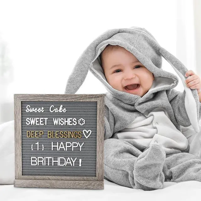 Alt view image 4 of 6 - Double Sided Felt Letter Board with Letters - Pre Cut & Sorted 725 letters with Stand, Cursive Style Letters, Big Letters, Plastic Organizer, Tabletop Display, Rustic Farmhouse Wall Decor
