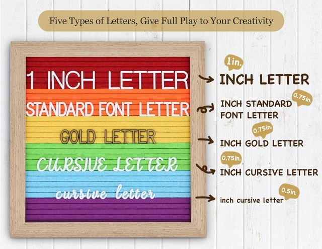 Alt view image 3 of 6 - Changeable Felt Letter Board with Letters, Pre Cut & Sorted 725 Letters, Rainbow Decor, 10x10 Inch Message Board, Classroom Decor Farmhouse Wall Decor Sign Board, Pride Decorations for Office