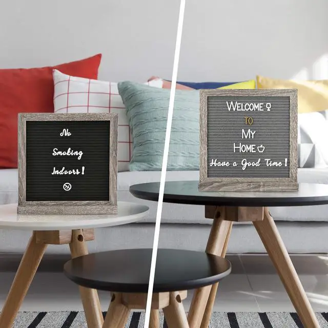 Alt view image 5 of 6 - Double Sided Felt Letter Board with Letters - Pre Cut & Sorted 725 letters with Stand, Cursive Style Letters, Big Letters, Plastic Organizer, Tabletop Display, Rustic Farmhouse Wall Decor