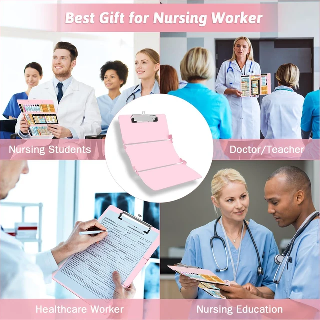 Alt view image 7 of 7 - Nursing Clipboard Foldable Clipboard Medical: Edition Cheat Sheets Aluminum 3 Layers Foldable Clipboards Nursing Pocket Size Profile Clip Nurse Clipboards Notepad for Nurses Students and Doctors