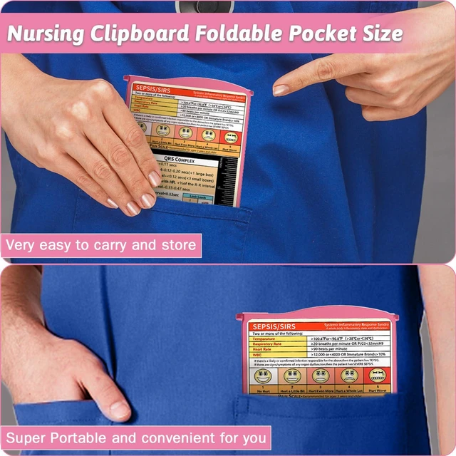 Alt view image 2 of 7 - Nursing Clipboard Foldable Clipboard Medical: Edition Cheat Sheets Aluminum 3 Layers Foldable Clipboards Nursing Pocket Size Profile Clip Nurse Clipboards Notepad for Nurses Students and Doctors