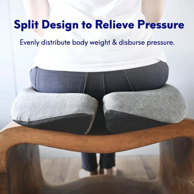 Alt view image 4 of 7 - Patented Pressure Relief Seat Cushion for Long Sitting Hours on Office/Home Chair, Car, Wheelchair - Extra-Dense Memory Foam for Hip, Tailbone, Coccyx, Sciatica - Wellness Green