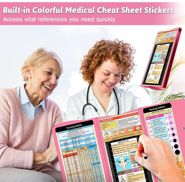 Alt view image 3 of 7 - Nursing Clipboard Foldable Clipboard Medical: Edition Cheat Sheets Aluminum 3 Layers Foldable Clipboards Nursing Pocket Size Profile Clip Nurse Clipboards Notepad for Nurses Students and Doctors
