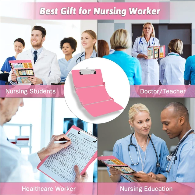 Alt view image 7 of 7 - Nursing Clipboard Foldable Clipboard Medical: Edition Cheat Sheets Aluminum 3 Layers Foldable Clipboards Nursing Pocket Size Profile Clip Nurse Clipboards Notepad for Nurses Students and Doctors