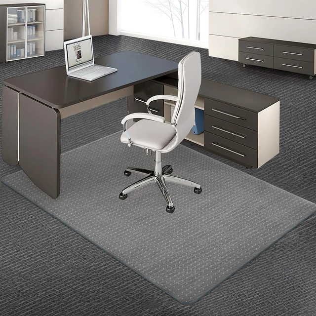 Main image of Office Chair Mat for Carpeted Floors, 45'' x 53'' Large Desk Chair Mat for Low Carpets, Premium Quality Hard Carpet Protector for Work, Home, Gaming, Easy Glide and Flat Without Curling