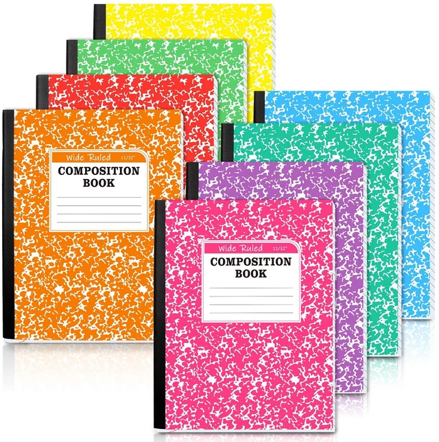 Main image of Composition Notebook, 8 Pack 8 Pastel Colors Wide Ruled Composition Books Bulk, Marble Cover Notepad Lined Cute Journal Notebooks for School Supplies Notes Taking Writing, 9.75 X 7.5 in