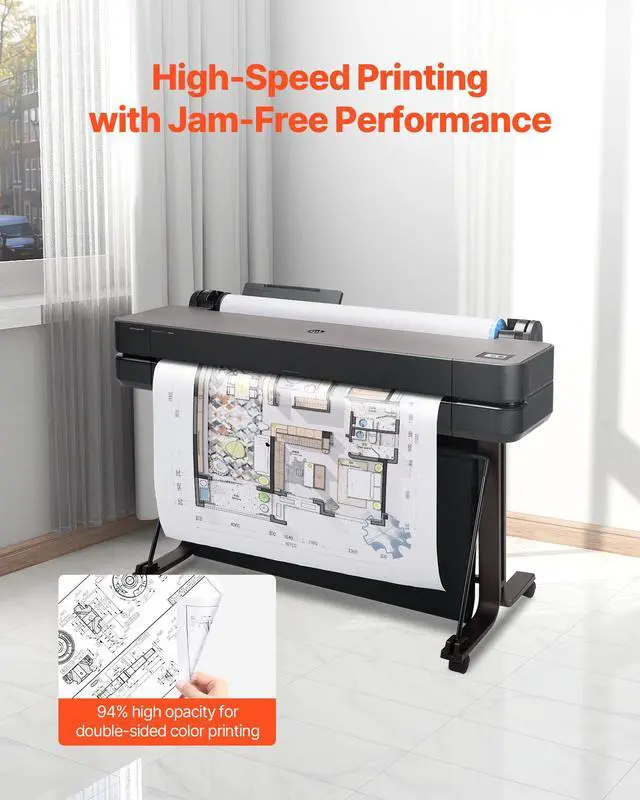 Alt view image 4 of 7 - Wide Format Paper, 30 in x 500 ft Plotter Roll, 2 Rolls CAD Bond Rolls with 3 in Core, 20 LB Bond Paper Rolls, Ideal for CAD Drawings, Engineering Plans, GIS Maps, and Architectural Designs