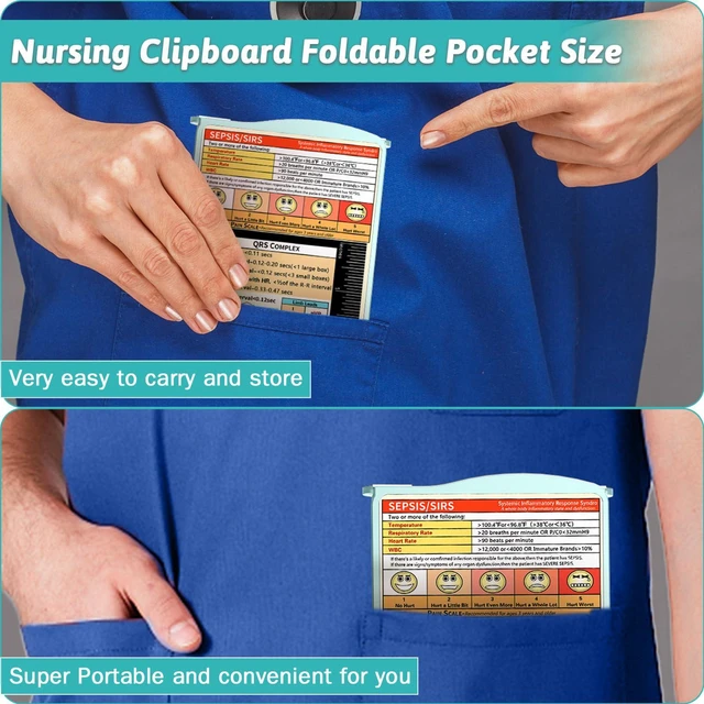 Alt view image 2 of 7 - Nursing Clipboard Foldable Clipboard Medical: Edition Cheat Sheets Aluminum 3 Layers Foldable Clipboards Nursing Pocket Size Profile Clip Nurse Clipboards Notepad for Nurses Students and Doctors