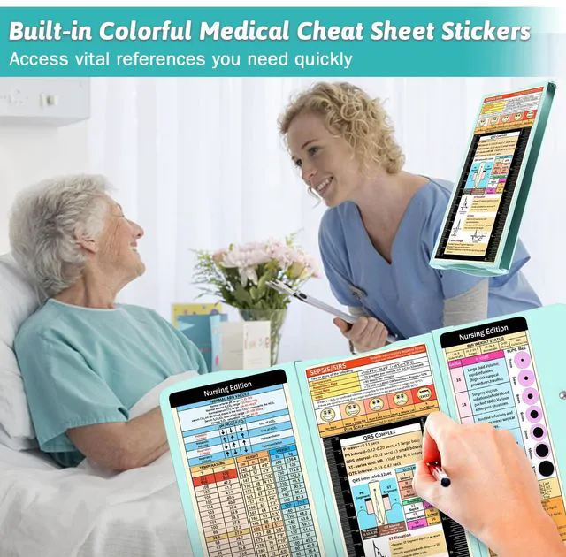 Alt view image 3 of 7 - Nursing Clipboard Foldable Clipboard Medical: Edition Cheat Sheets Aluminum 3 Layers Foldable Clipboards Nursing Pocket Size Profile Clip Nurse Clipboards Notepad for Nurses Students and Doctors