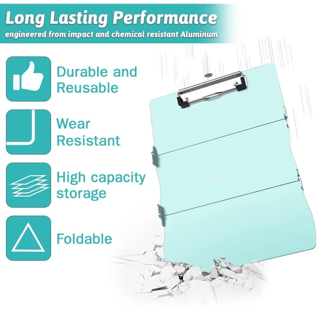 Alt view image 6 of 7 - Nursing Clipboard Foldable Clipboard Medical: Edition Cheat Sheets Aluminum 3 Layers Foldable Clipboards Nursing Pocket Size Profile Clip Nurse Clipboards Notepad for Nurses Students and Doctors