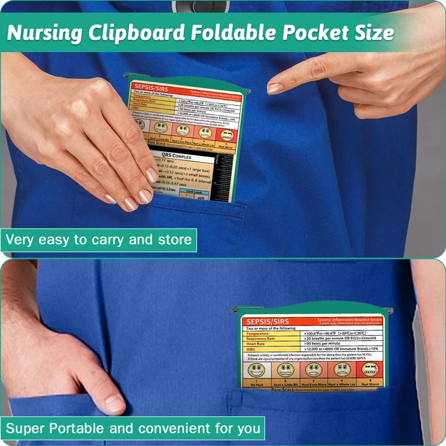 Alt view image 2 of 7 - Nursing Clipboard Foldable Clipboard Medical: Edition Cheat Sheets Aluminum 3 Layers Foldable Clipboards Nursing Pocket Size Profile Clip Nurse Clipboards Notepad for Nurses Students and Doctors
