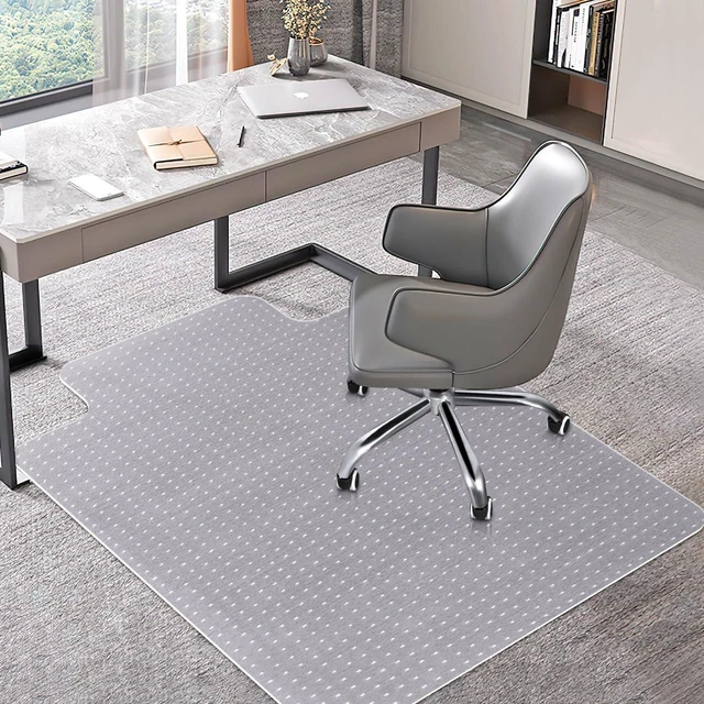 Main image of Office Chair Mat for Carpet, 30" x 48" Low Pile Carpet Protector Mat for Office Chair, Heavy Duty Clear PVC Computer Desk Floor Mat for Carpeted Floors, Easy Glide and Flat Without Curling