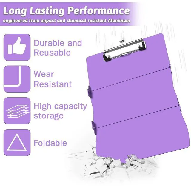 Alt view image 6 of 7 - Nursing Clipboard Foldable Clipboard Medical: Nurse Edition Cheat Sheets Aluminum 3 Layers Foldable Clipboards Nursing Pocket Size Profile Clip Nurse Clipboards Notepad for Nurses Students and Doctors