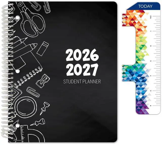 Main image of 2026-2027 Middle & High School Student Planner 8.5" x 11" - Dated Weekly & Monthly Academic Planner with Ruler/Bookmark & Stickers, Ideal for Homework, Block Style, Doodles