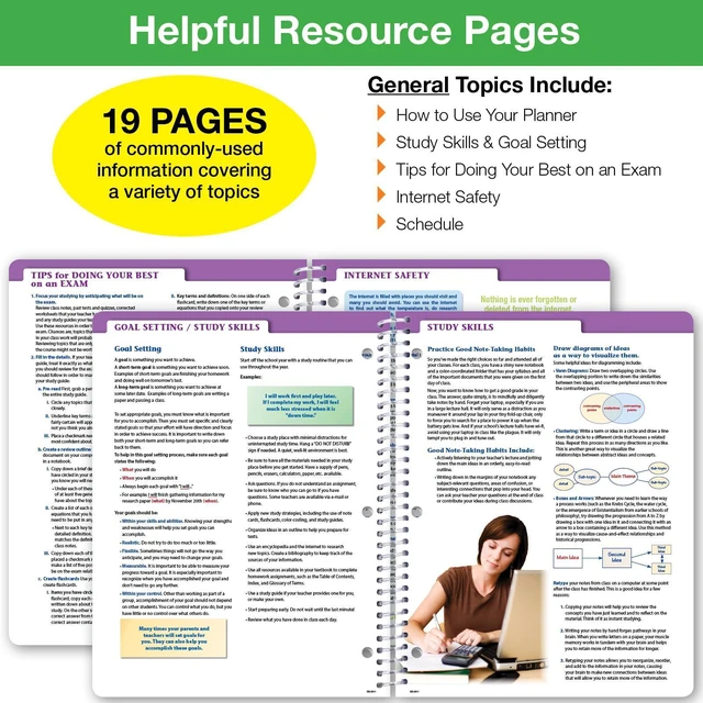 Alt view image 6 of 7 - 2026-2027 Middle & High School Student Planner 8.5" x 11" - Dated Weekly & Monthly Academic Planner with Ruler/Bookmark & Stickers, Ideal for Homework, Block Style, Doodles