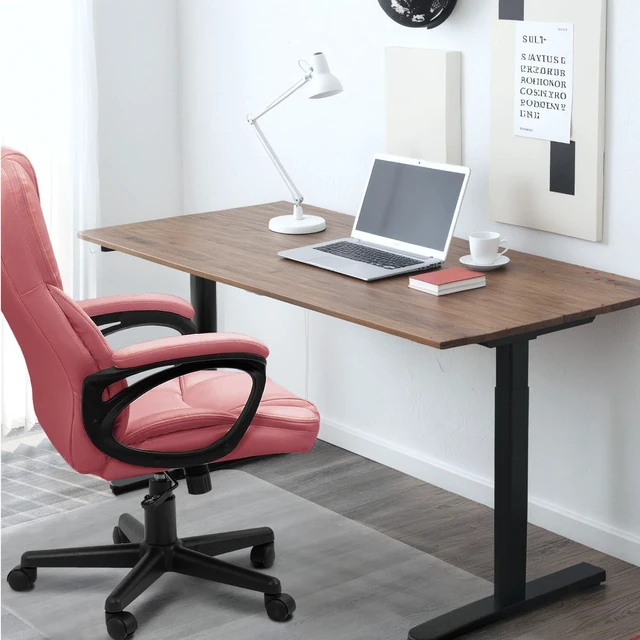 Alt view image 7 of 7 - Office Executive Chair High Back Adjustable Managerial Home Desk Chair, Swivel Computer PU Leather Chair with Lumbar Support (1, Pink)