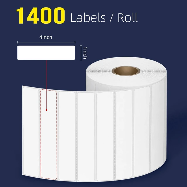 Alt view image 2 of 7 - 4"x1" Thermal Labels, 16800 Strong Adhesive Shipping Labels 12 rolls, 1400 labels/Roll, Block Old Information, BPA Free, Perforated, Compatible with Most Printers