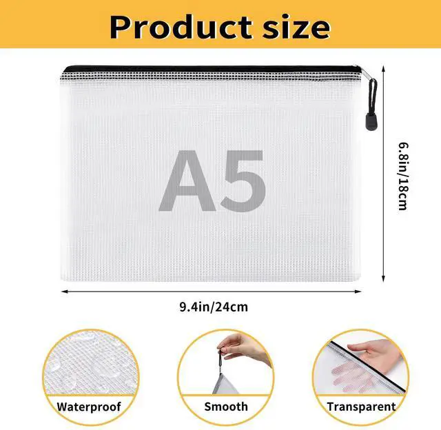 Alt view image 2 of 7 - 36pcs Pencil Pouch, Mesh Zipper Pouch Zipper Bags, 6x9 Inches Large Storage Bags for Organizing, 12 Colors Puzzle Bag Zipper File Bags for Office Supplies