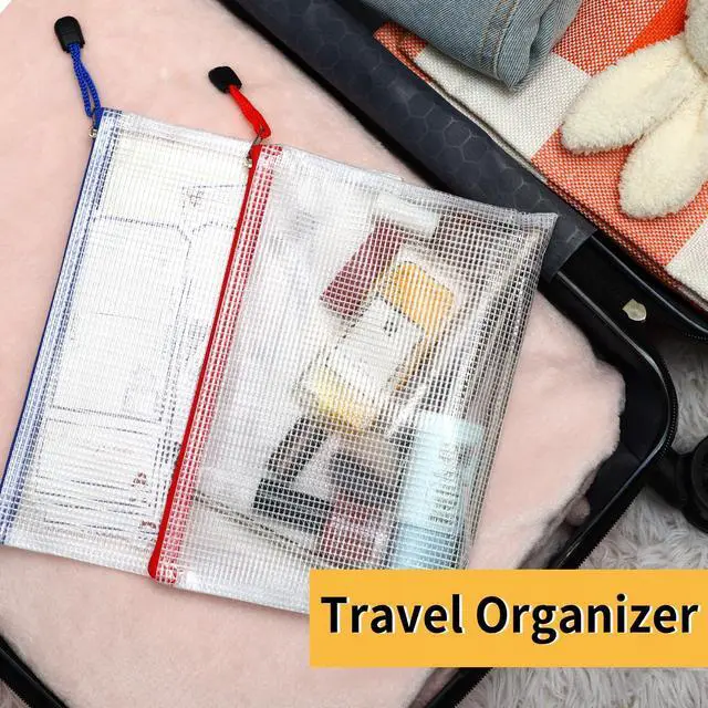 Alt view image 4 of 7 - 36pcs Pencil Pouch, Mesh Zipper Pouch Zipper Bags, 6x9 Inches Large Storage Bags for Organizing, 12 Colors Puzzle Bag Zipper File Bags for Office Supplies