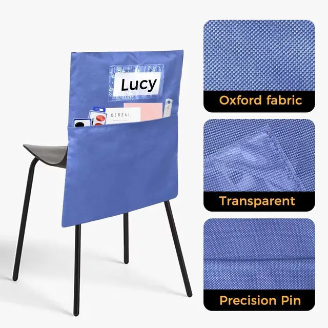Alt view image 4 of 7 - 24 PCS Chair Pockets for Classrooms,19.5"x16.5" Seat Sacks for Classroom Chairs K-2,Classroom,School, and Home Seating Storage