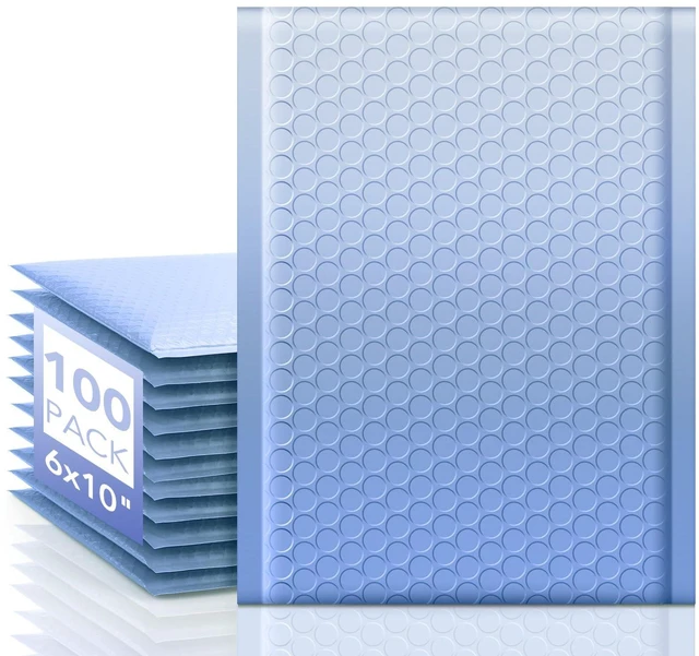 Main image of Bubble Mailers 6x10 Inch 100 Pack Gradient Blue Padded Envelopes Usable Size 6x9" Self Seal Mailing Envelopes Bubble Padded Shipping Bags for Mailing,Packaging, Small Business #0
