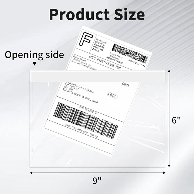Alt view image 2 of 7 - 6" x 9" Clear Adhesive Top Loading Packing List Clear Shipping Pouches, Mailing/Shipping Label Envelopes (500 Pack)