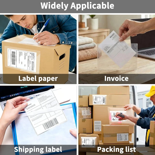 Alt view image 7 of 7 - 6" x 9" Clear Adhesive Top Loading Packing List Clear Shipping Pouches, Mailing/Shipping Label Envelopes (500 Pack)
