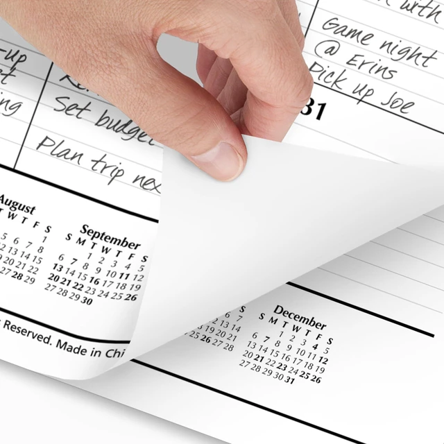 Alt view image 4 of 7 - 2026 Desk Calendar, Desk Pad, Monthly, 21-3/4" x 17", Large, Ruled Blocks, 3 Pack (AZSK240026), White