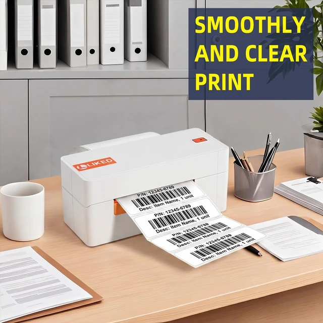 Alt view image 6 of 7 - 4"x1" Thermal Labels, 16800 Strong Adhesive Shipping Labels 12 rolls, 1400 labels/Roll, Block Old Information, BPA Free, Perforated, Compatible with Most Printers
