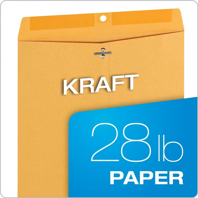 Alt view image 5 of 7 - QUA37893, Gummed Kraft Clasp Envelopes, 100 / Box, Kraft, 9.5 x 12.5 Inches