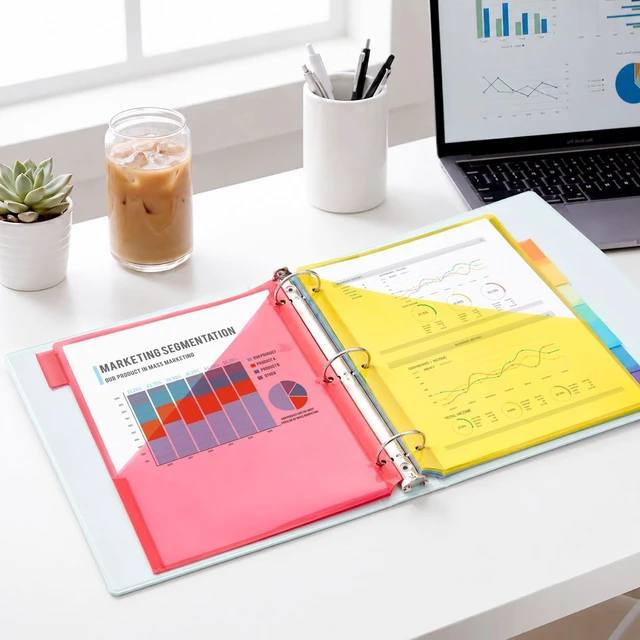 Alt view image 7 of 7 - 8 Tab Dividers with Pockets, Plastic Dividers for 3 Ring Binder, Subject Dividers with 2 Pockets, Binder Dividers for School Office Home Supplies, Bright Color, 6 Set