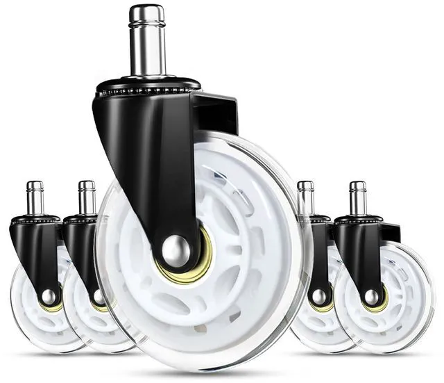 Main image of Gaming Chair Wheels - Heavy-Duty Office Chair Wheels - Replacement Rubber Casters - Universal Fit 3 Inch Chair Casters, Noise Free, Fits 98% Chair, for All Floor (White)