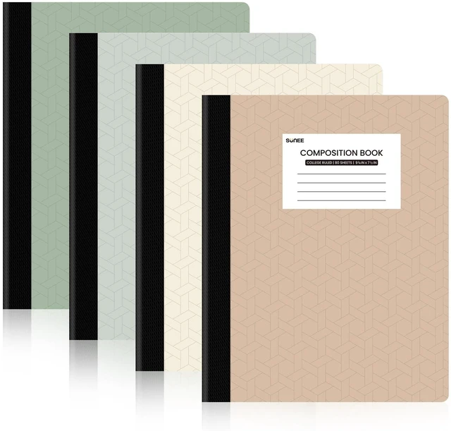 Main image of Composition Notebooks - College Ruled Paper, 4 Pack Composition Book, 9 3/4" x 7 1/2", 80 Sheets/160 Pages, Assorted Morandi Colors, School, College & Office Supplies