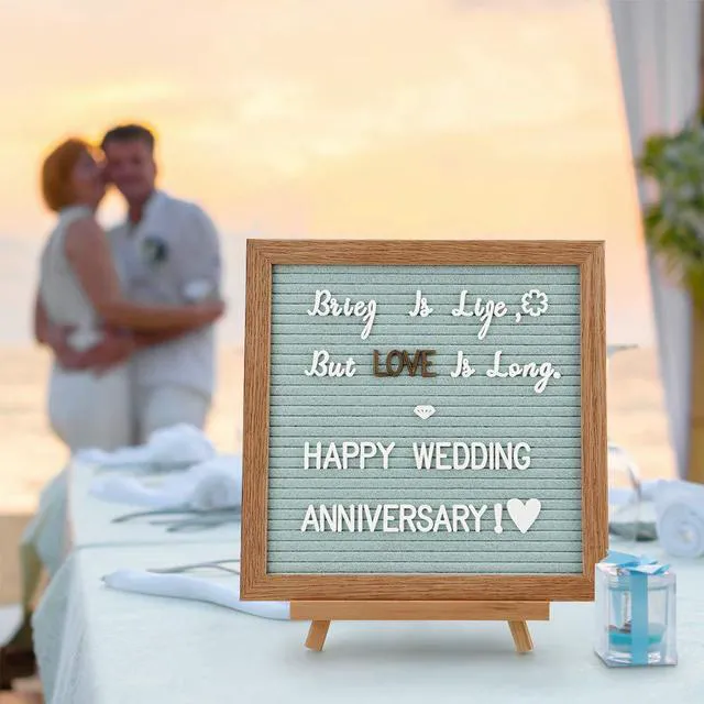 Alt view image 4 of 6 - Blue Felt Letter Board - 10x10 Inch, Pre Cut & Sorted 725 Letters, First Day of School Sign, Changeable Message Board for Classroom & Farmhouse Wall Decor