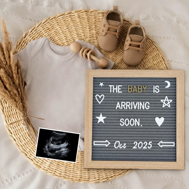 Alt view image 4 of 6 - Grey Changeable Felt Letter Board, 10x10 Inch, 725 Pre-Cut & Sorted Letters, First Day of School, Classroom Decor, Message Sign