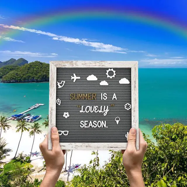 Alt view image 5 of 6 - Changeable Felt Letter Board with Letters, Pre Cut & Sorted 725 Letters, First Day of School Board, Baby Announcement Sign, 10x10 Inch Message Board, Pregnancy Announcement Classroom Decor Sign Board