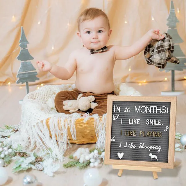 Alt view image 5 of 6 - Grey Changeable Felt Letter Board, 10x10 Inch, 725 Pre-Cut & Sorted Letters, First Day of School, Classroom Decor, Message Sign